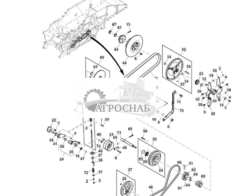 Комплект щеток для крышки промежуточного вала молотилки - ST867948 731.jpg